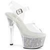 Pleaser - ASPIRE608RSI Sandale à bride à la cheville, Pole dance chaussures - Transparent Product image